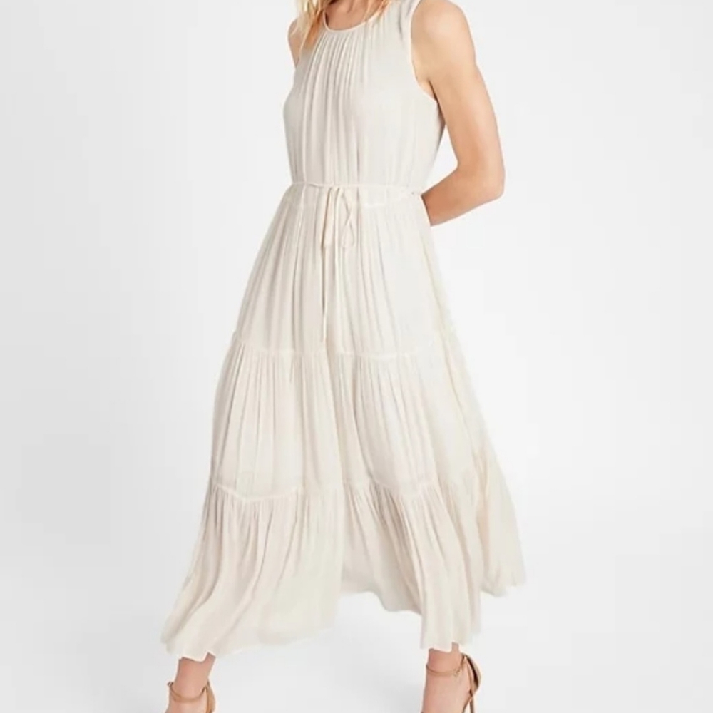 Banana Republic Tiered Midi Dress, Ivory, XS, NWOT